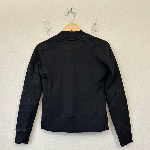 AMERICAN GIANT Baseball Jacket Black Cotton Outdoor Snap Button Bomber - Picture 2 of 13